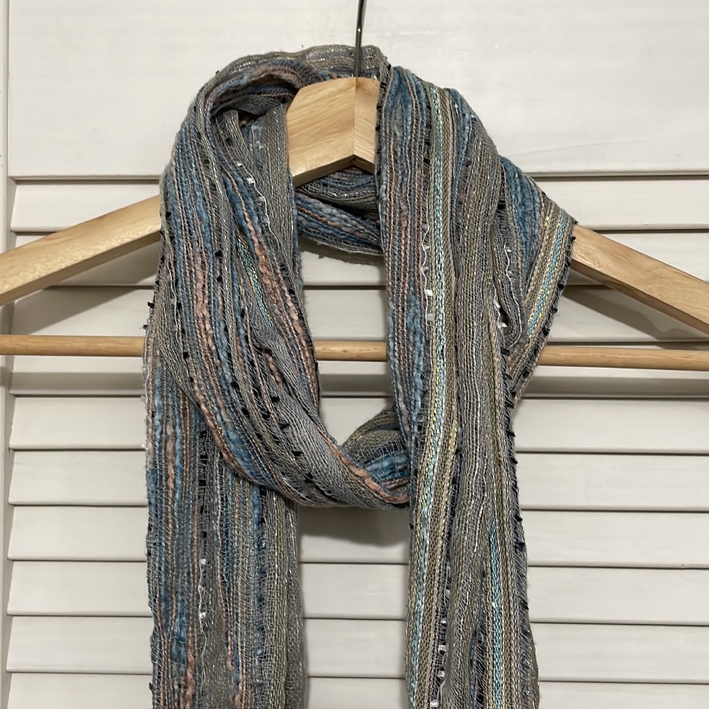 Fringe Metallic Scarf